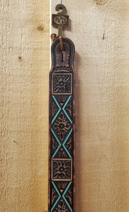 Floral & Geo Tooled Leather Guitar Strap by 3D®
