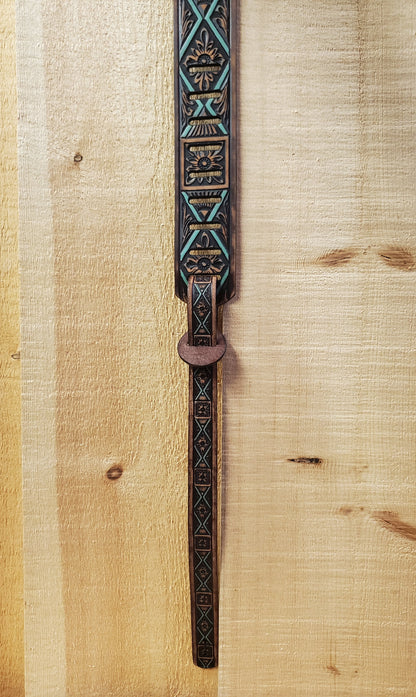 Floral & Geo Tooled Leather Guitar Strap by 3D®