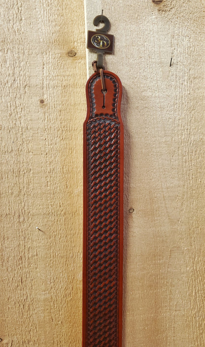 Basket Stamp Leather Guitar Strap by 3D®
