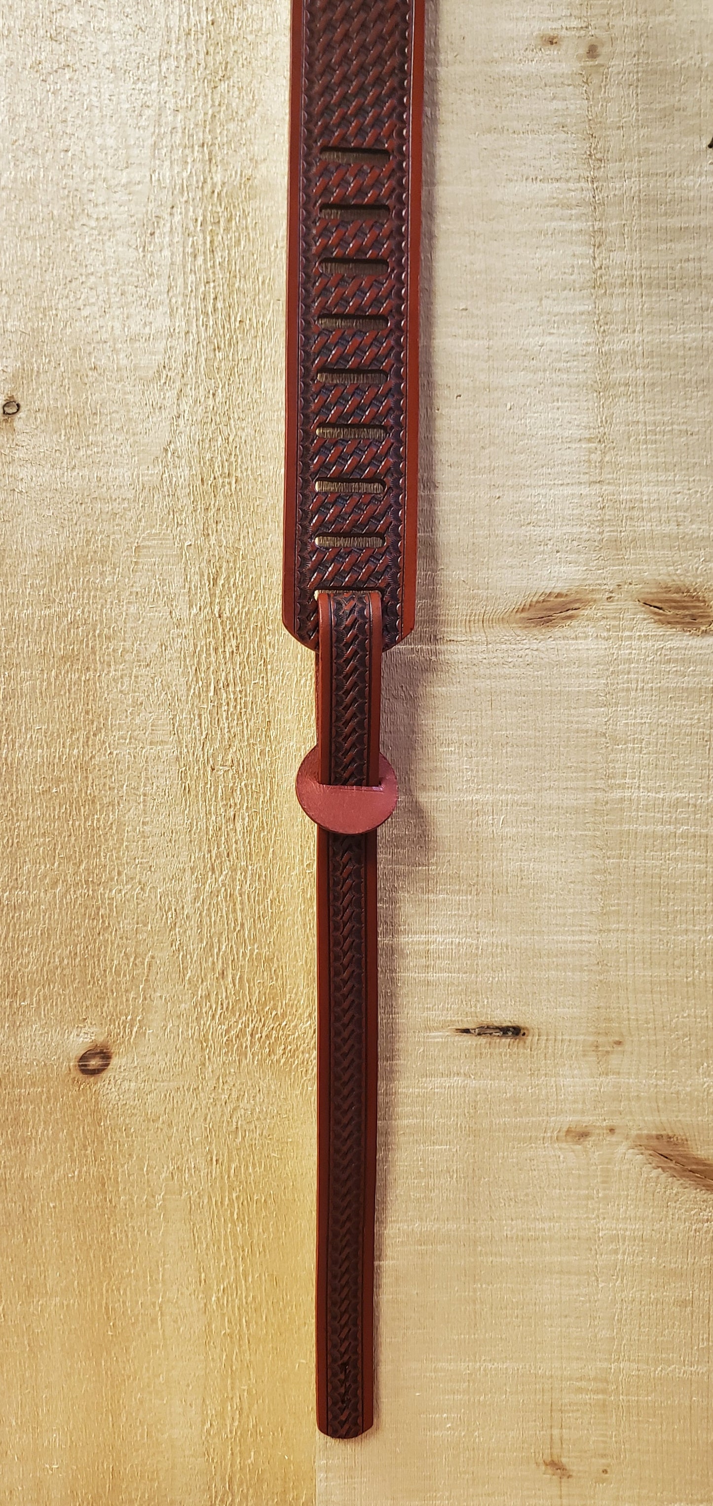 Basket Stamp Leather Guitar Strap by 3D®