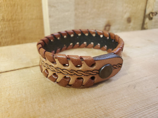 Laced Leather Bracelet by Austin Accents