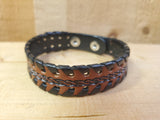 Large Laced Leather Bracelet by Austin Accents®