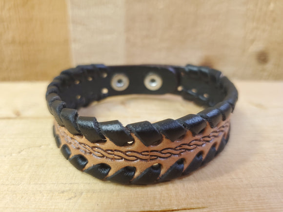 Large Laced Leather Bracelet by Austin Accents®