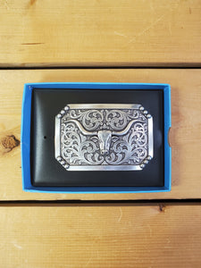 Smooth Edge Long Horn Belt Buckle by Nocona®