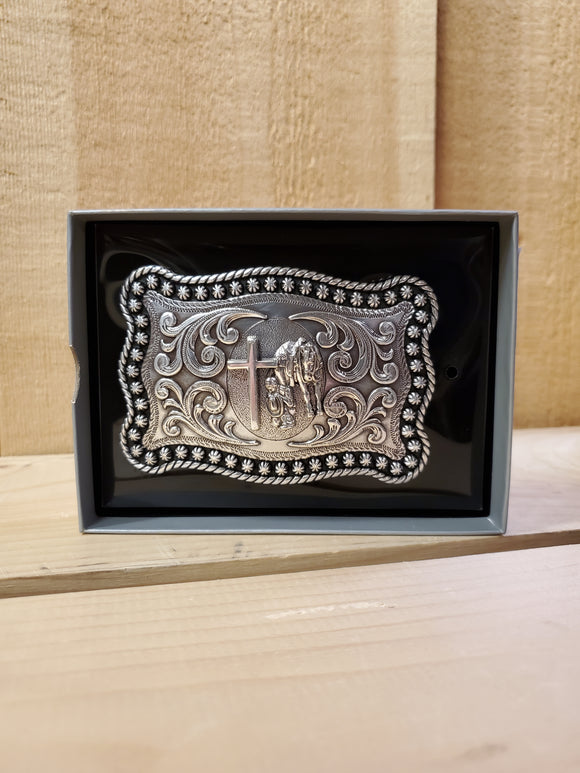 Faithful Cowboy With Berry And Rope Edge Buckle by Nocona®