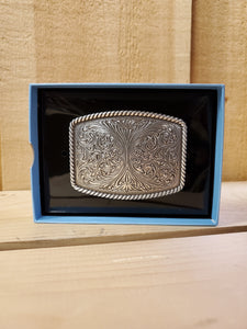 'Twisted' Scrolling & Rope Edge Belt Buckle by Nocona®