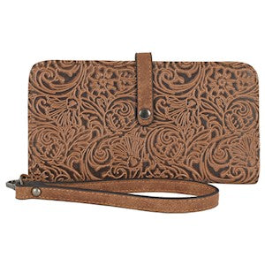 Weathered Brown Tooled Women's Wallet by Justin®