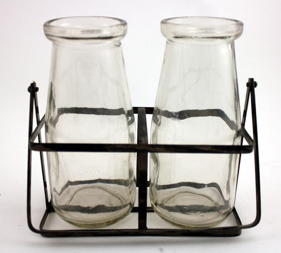 Set of 2 Mini Milk Bottles by Koppers®