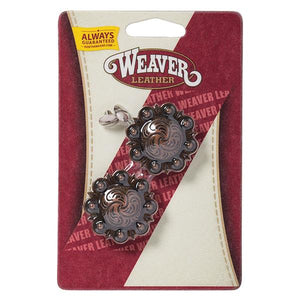 1 1/2" Antique Copper Berry Concho - Set of Two - by Weaver®