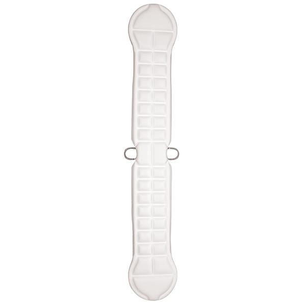 the white backside of an 'airlfex' western cinch by 'weaver' on a white background