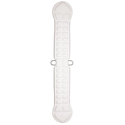the white backside of an 'airlfex' western cinch by 'weaver' on a white background