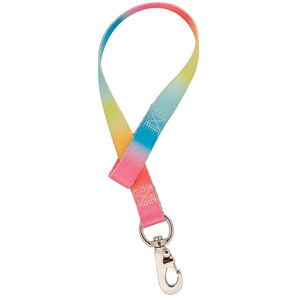 rainbow print bucket strap on a white background
