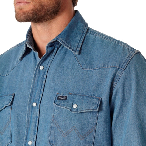 Cowboy Cut™ Stonewash Denim Men's Shirt by Wrangler®