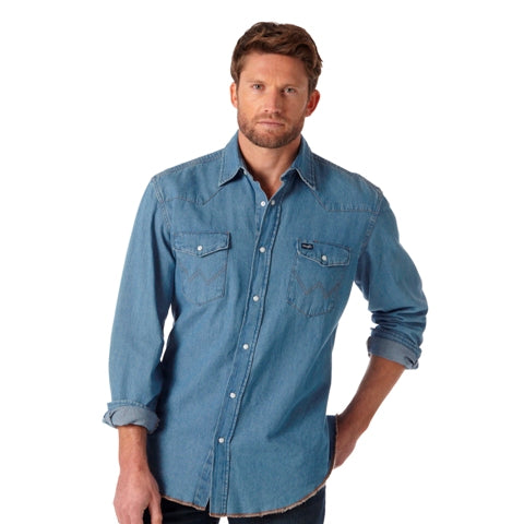 Cowboy Cut™ Stonewash Denim Men's Shirt by Wrangler®