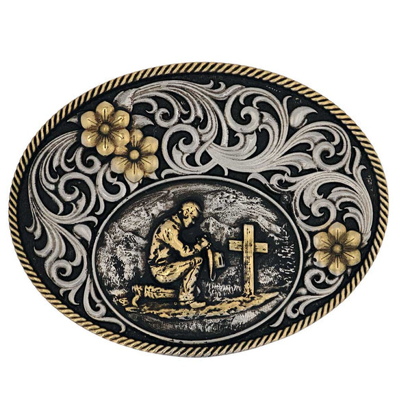 Attitude™ Christian Cowboy In The Wild Belt Buckle by Montana Silversmiths®