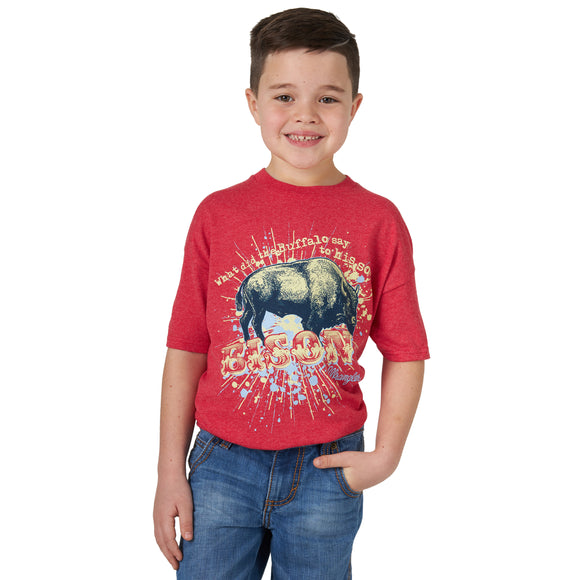 Heather Red 'Bison' Youth T-Shirt by Wrangler®