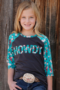 'Howdy' Floral Print Girls Top by Cruel Girl®