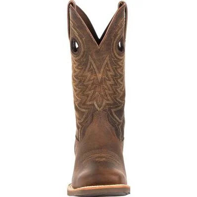 the front of a brown cowboy boot