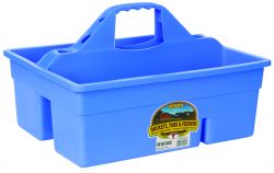 A light blue Duratote Grooming & Accessory Box with multiple compartments and a handle on the side.