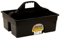 A black Duratote Grooming & Accessory Box with multiple compartments and a handle on the side.