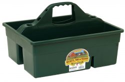 A green Duratote Grooming & Accessory Box with multiple compartments and a handle on the side.