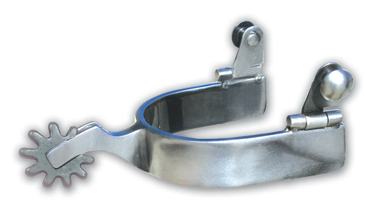 A silver-colored cowboy spur with a 10-point rowel and a 2-inch shank, part of the Equisitional Collection by Professional's Choice.