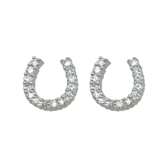 Small Crystal Horseshoe Earrings by Montana Silversmiths