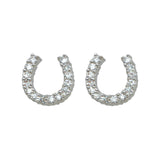 Small Crystal Horseshoe Earrings by Montana Silversmiths