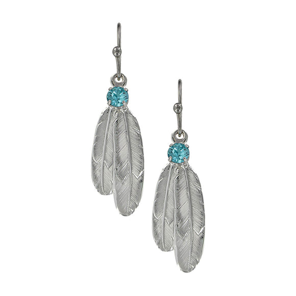 Silver Freedom Feather Earrings by Montana Silversmiths®