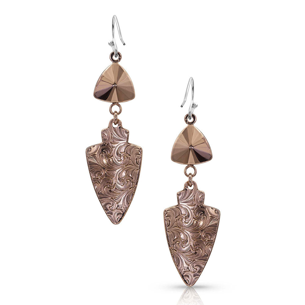 Brave Spirit Arrowhead Earrings by Montana Silversmiths