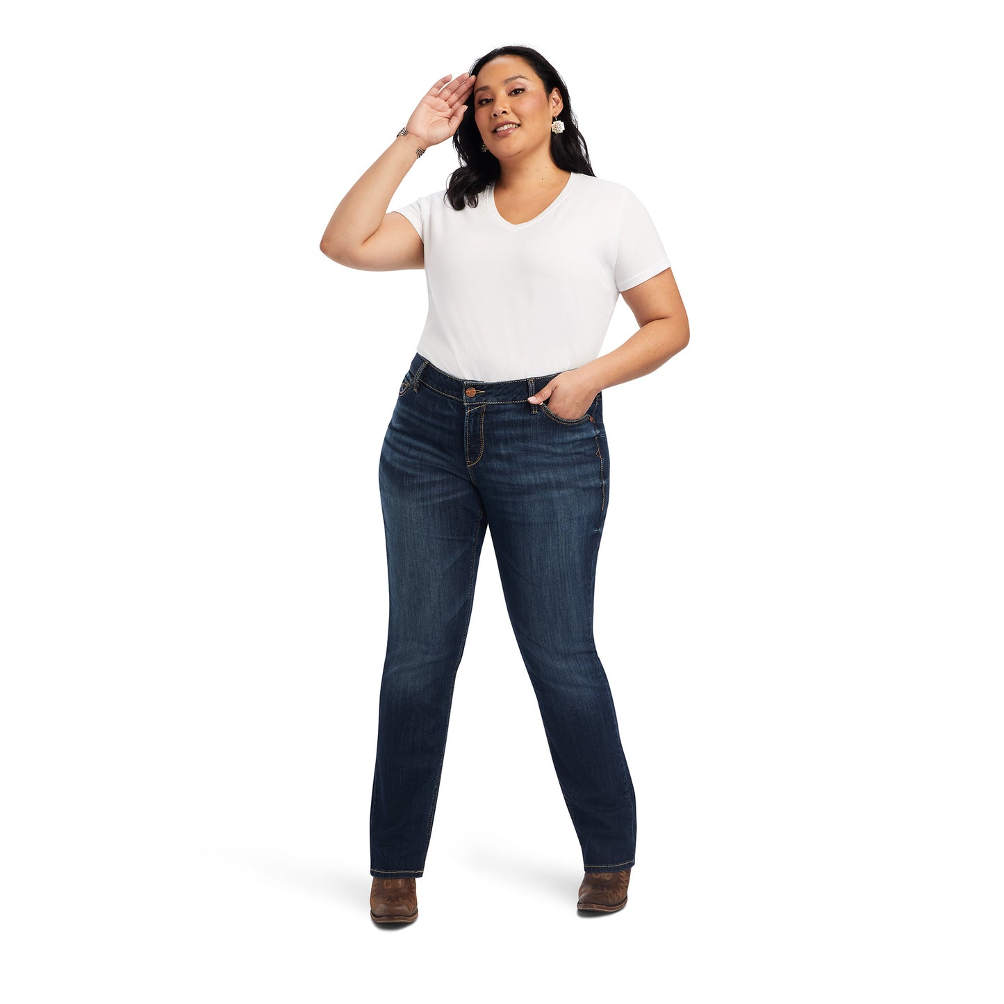 PLUS SIZE Mid Rise 'Burbank' Straight Leg Women's Jean by Ariat®
