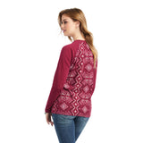 Beet Red Printed Henley Women's T-Shirt by Ariat®