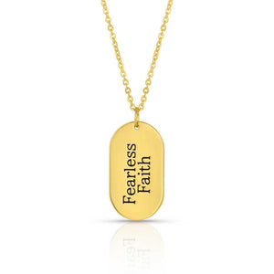 'Fashion Your Faith' Fearless Rounded Dog Tag Necklace by Montana Silversmiths®