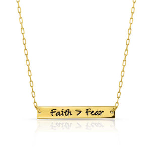 'Fashion Your Faith' Faith > Fear Bar Necklace by Montana Silversmiths®
