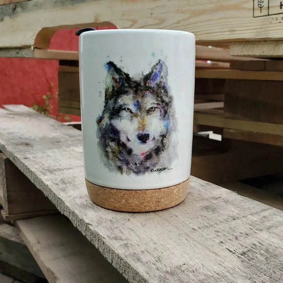 Dean Crouser™ 'Wolf' Cork Bottom Travel Mug by DemDaco®