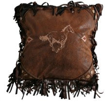Fringed 'Running Horse' Throw Pillow by Carsten's Inc.®