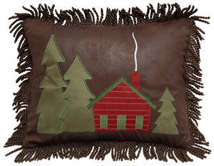 Cabin in the Woods Throw Pillow by Carsten's Inc.®