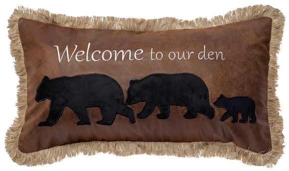'Welcome to Our Den' Throw Pillow by Carsten's Inc.®