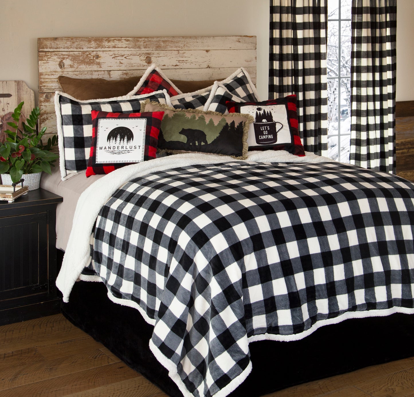 'Lumberjack Black' Plush Queen Bedding Set by Carsten's Inc.®