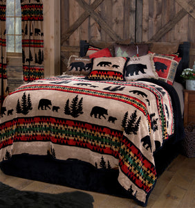 'Bear Trails' Plush Twin Bedding Set by Carsten's Inc.®