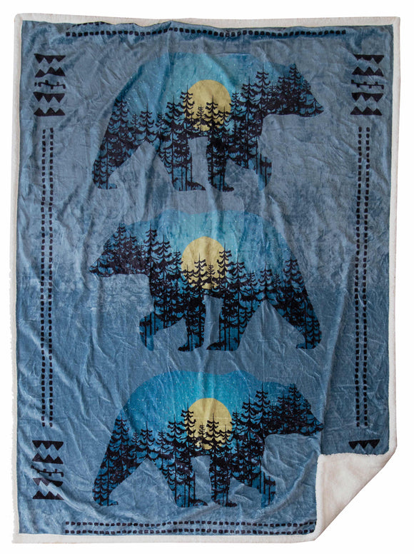 'Bear Scene' Fleece Throw by Carsten's Inc.®