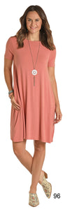 Coral Women's T-Shirt Dress by Panhandle Slim