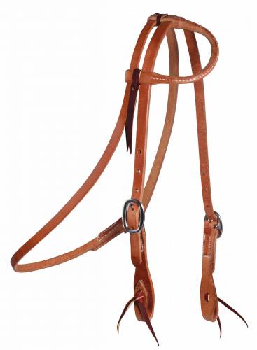 leather single ear headstall with a throat latch by professional's choice on a white background