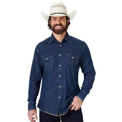 Dark Denim Classic Fit Cowboy Cut Men's Shirt by Wrangler®