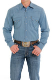 Blue Patterned Modern Fit Men's Shirt by Cinch®