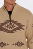 Caramel Aztec Knit Men's Sweater by Cinch®