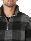Grey Plaid Sherpa Men's Sweater by Wrangler®