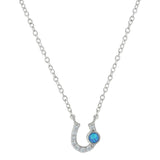 Opal Stone Horse Shoe Necklace by Montana Silversmiths