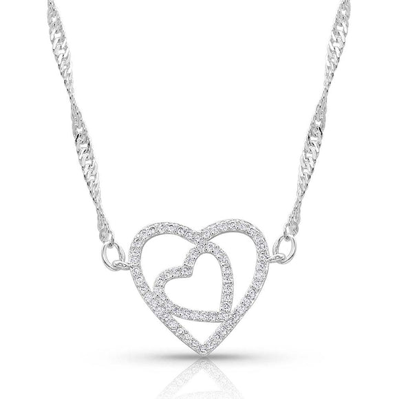 Double Open Heart Necklace by Montana Silversmiths®