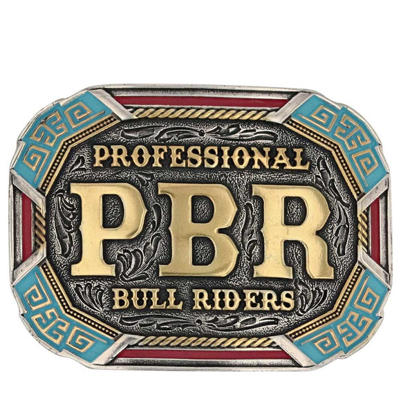 Attitude™ PBR® Vibrant Belt Buckle by Montana Silversmiths®
